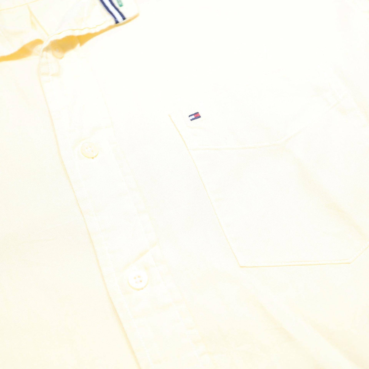 TOMMY HILFIGER Mens Cream Shirts L Button Down Long Sleeve Classic Cotton Shirt