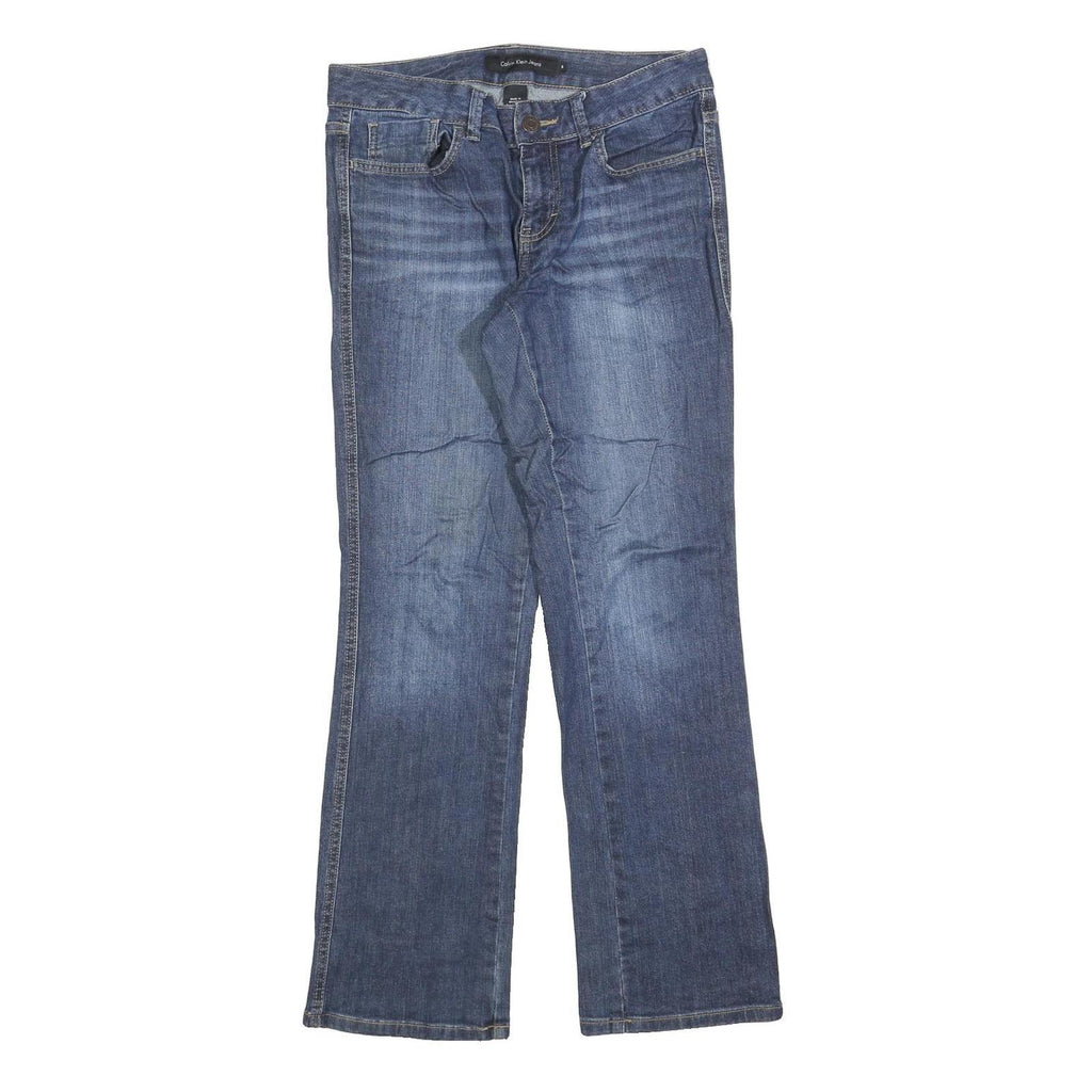 CALVIN KLEIN JEANS Womens Regular Blue Denim Jeans W30 L30 Classic Zip Pockets