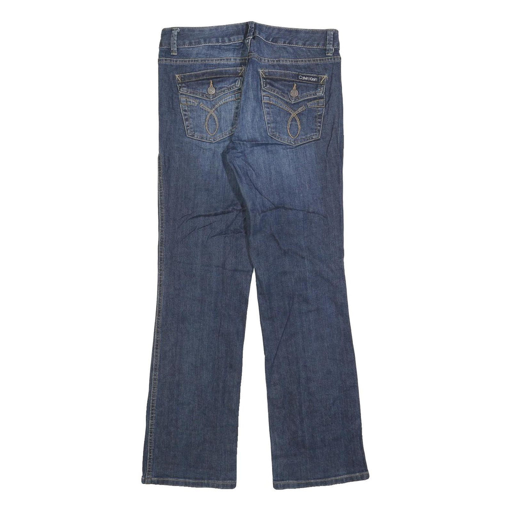 CALVIN KLEIN JEANS Womens Regular Blue Denim Jeans W30 L30 Classic Zip Pockets