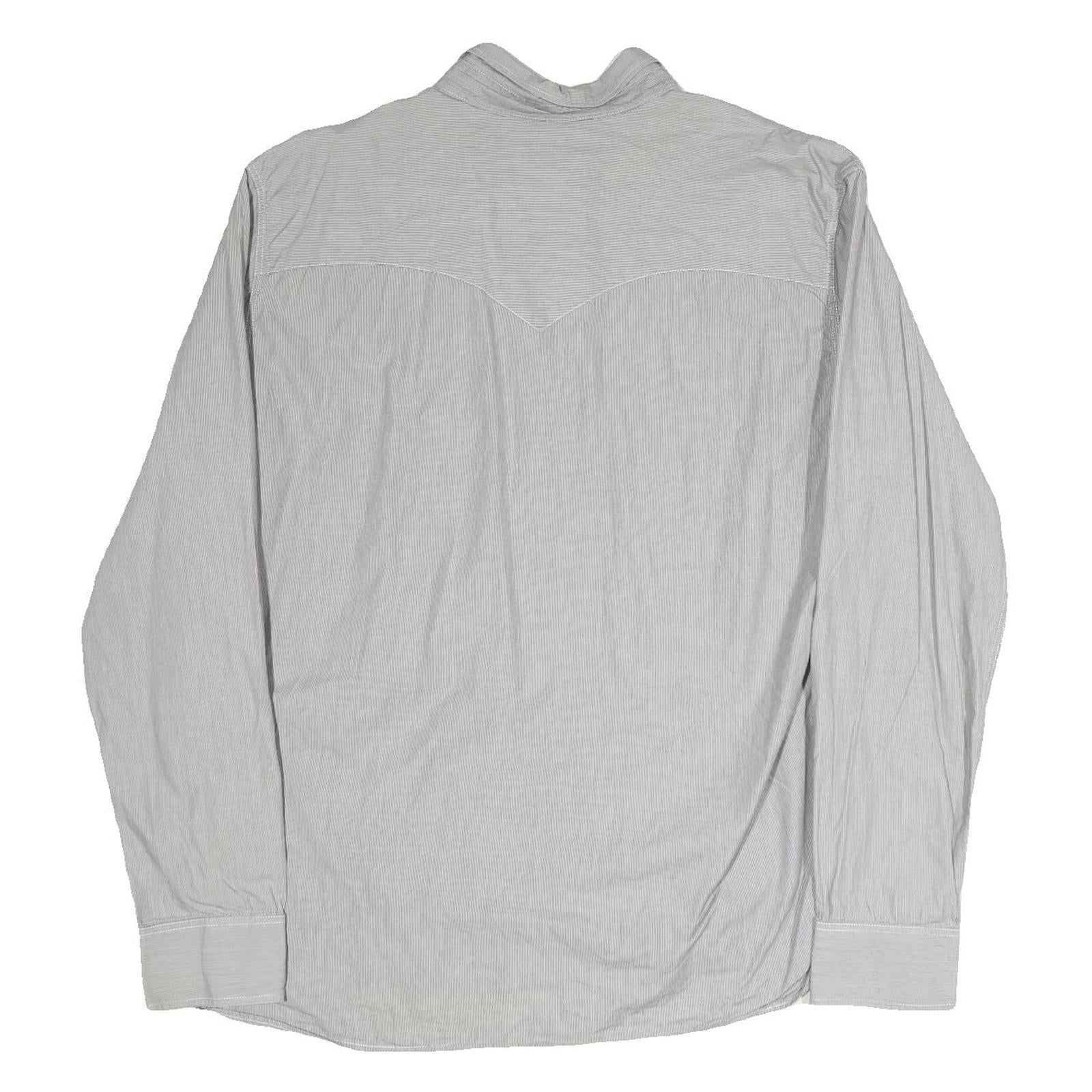 LEVI'S Mens Grey & White Cotton Blend Casual Shirt 2XL Long Sleeve Button