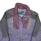 JOFF Womens Purple Black Nylon Zip Jacket UK 14 Colourblock Outdoor Puffa