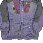JOFF Womens Purple Black Nylon Zip Jacket UK 14 Colourblock Outdoor Puffa