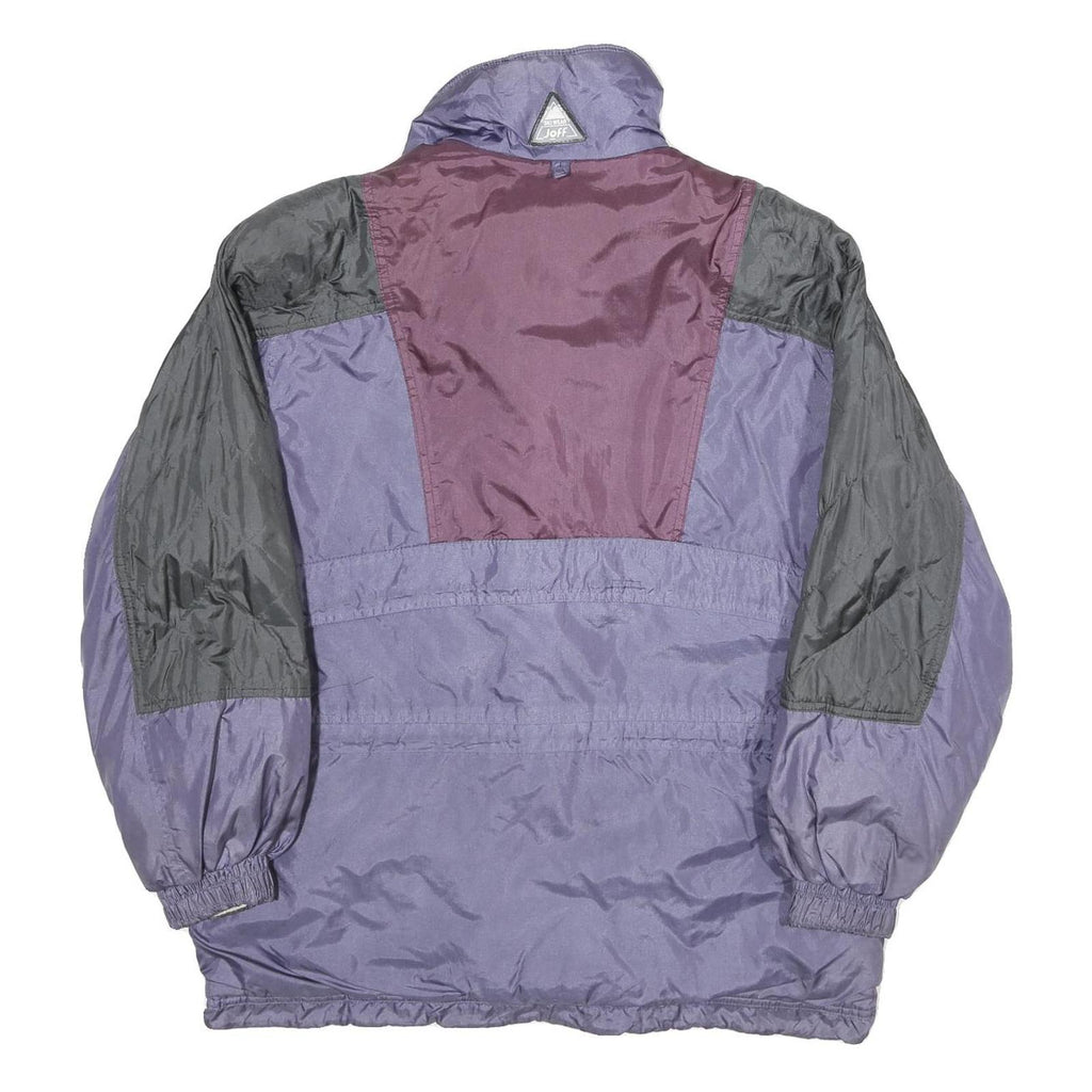 JOFF Womens Purple Black Nylon Zip Jacket UK 14 Colourblock Outdoor Puffa