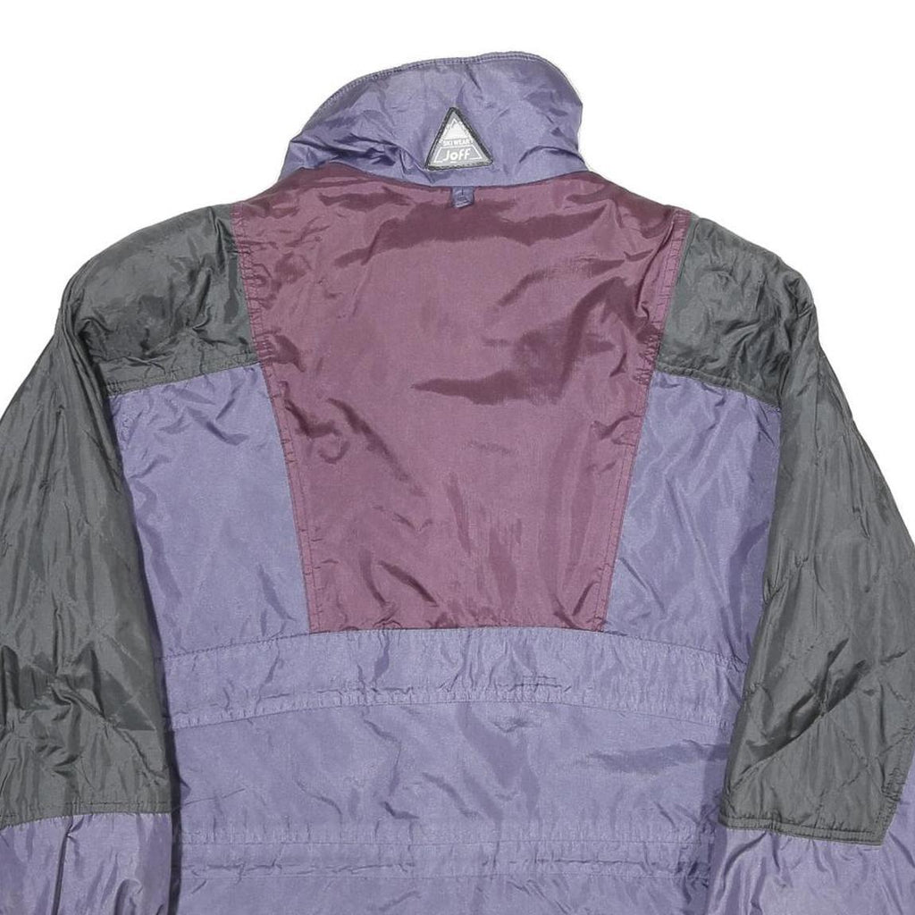 JOFF Womens Purple Black Nylon Zip Jacket UK 14 Colourblock Outdoor Puffa