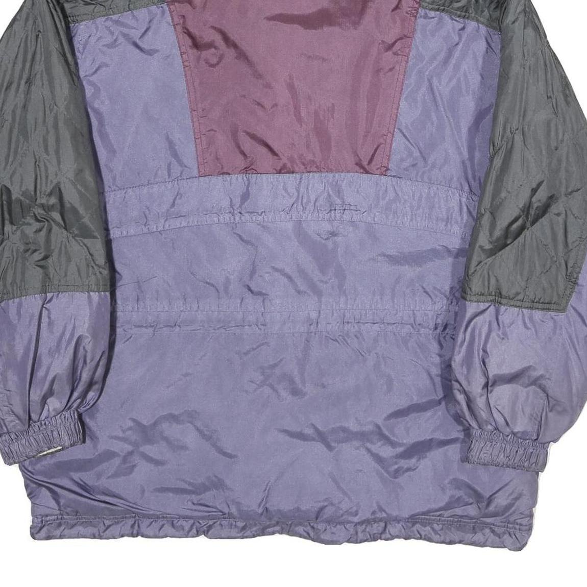 JOFF Womens Purple Black Nylon Zip Jacket UK 14 Colourblock Outdoor Puffa