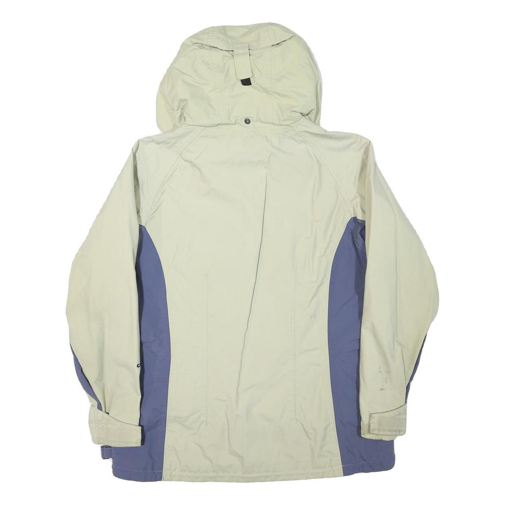COLUMBIA Womens Beige & Blue Waterproof Zip Jacket M Polyester Blend Outdoor