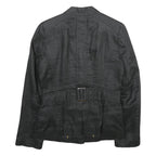 ZARA Womens Black Button Synthetic Jacket M Synthetic Tailored Plain Button