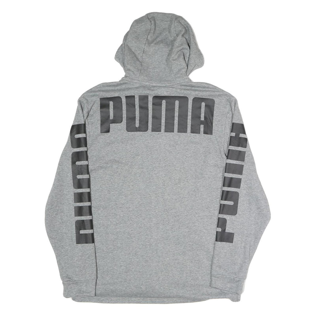 PUMA Mens Grey Zip Up Hoodie M Cotton Blend Branded Casual Hooded