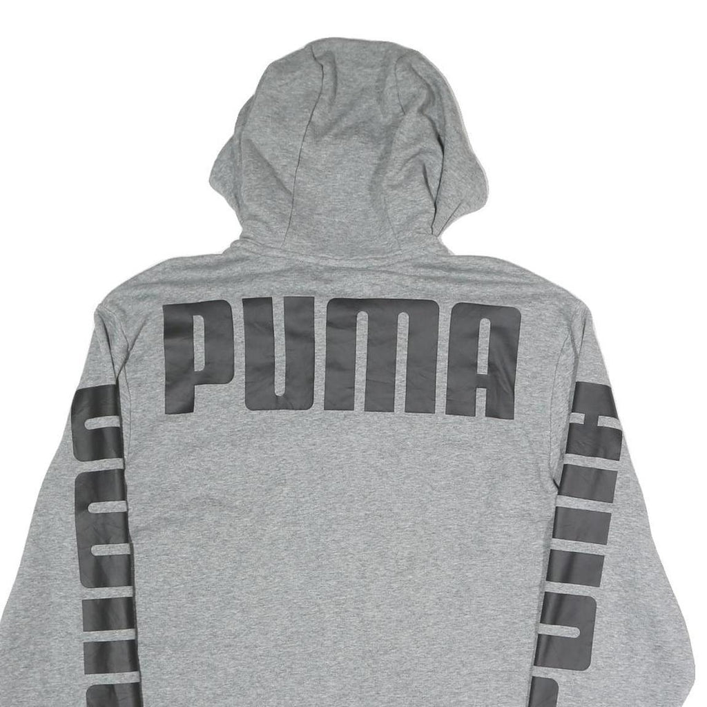 PUMA Mens Grey Zip Up Hoodie M Cotton Blend Branded Casual Hooded