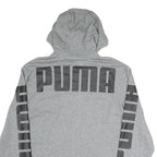 PUMA Mens Grey Zip Up Hoodie M Cotton Blend Branded Casual Hooded
