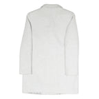 ZARA Womens White Coat S Cotton Blend Double Breasted Button Classic Elegant