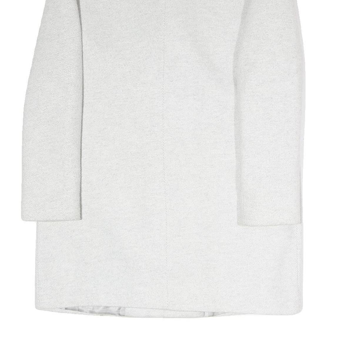 ZARA Womens White Coat S Cotton Blend Double Breasted Button Classic Elegant