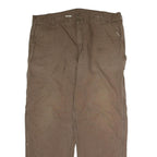 CARHARTT Mens Brown Cotton Regular Fit Straight Leg Trousers W44 L32 Workwear