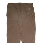 CARHARTT Mens Brown Cotton Regular Fit Straight Leg Trousers W44 L32 Workwear