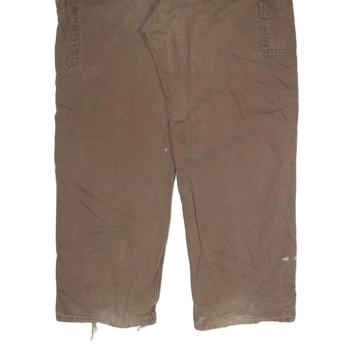 CARHARTT Mens Brown Cotton Regular Fit Straight Leg Trousers W44 L32 Workwear