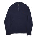 CHAPS Mens Navy Plain Cotton Pullover Half Zip Jumper L Classic Knitwear