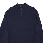 CHAPS Mens Navy Plain Cotton Pullover Half Zip Jumper L Classic Knitwear