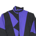 PLAYCREW Mens Black & Purple Athletic Jacket S Polyester Blend Colourblock Zip