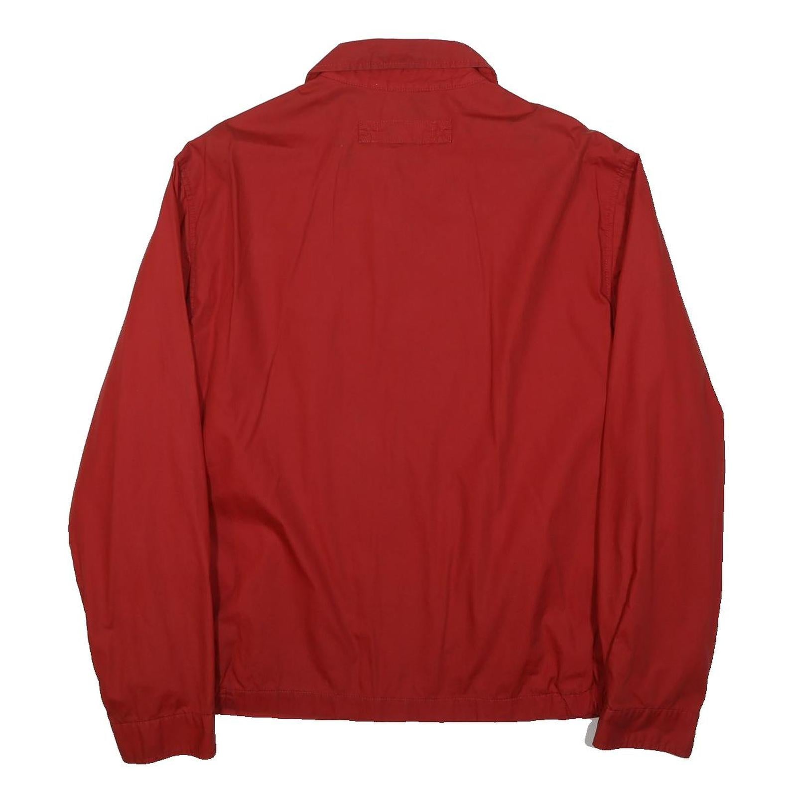 TOMMY HILFIGER Mens Red Cotton Harrington Jacket M Plain Lightweight Zip