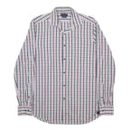 TOMMY HILFIGER Mens Blue & Pink Check Shirt L Classic Cotton Button Down