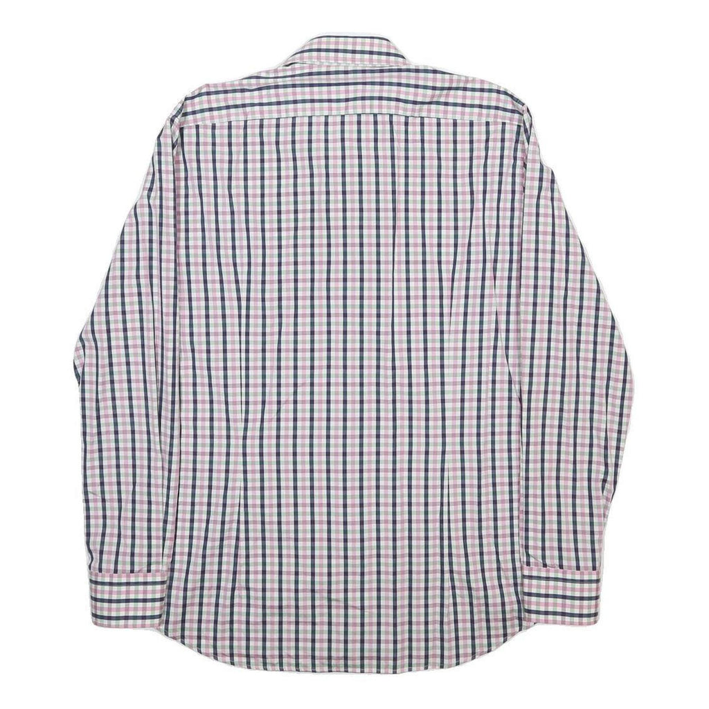 TOMMY HILFIGER Mens Blue & Pink Check Shirt L Classic Cotton Button Down