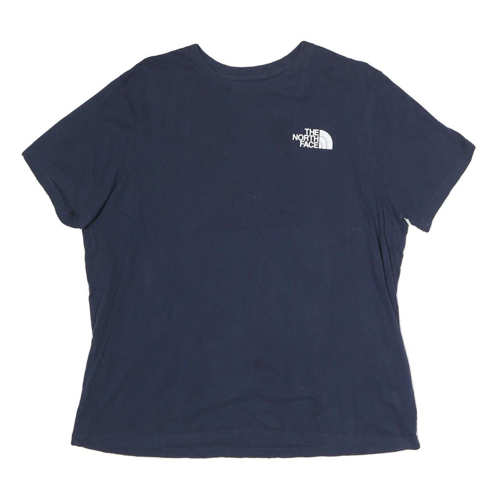 THE NORTH FACE Womens Blue Graphic T-Shirt XL Short Sleeve Crew Neck Logo Print