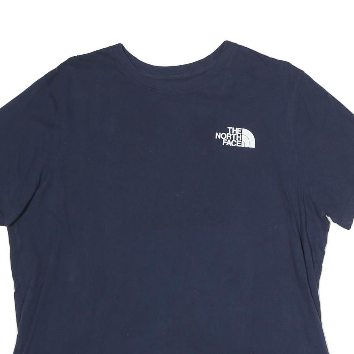 THE NORTH FACE Womens Blue Graphic T-Shirt XL Short Sleeve Crew Neck Logo Print