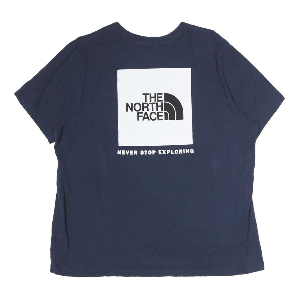 THE NORTH FACE Womens Blue Graphic T-Shirt XL Short Sleeve Crew Neck Logo Print