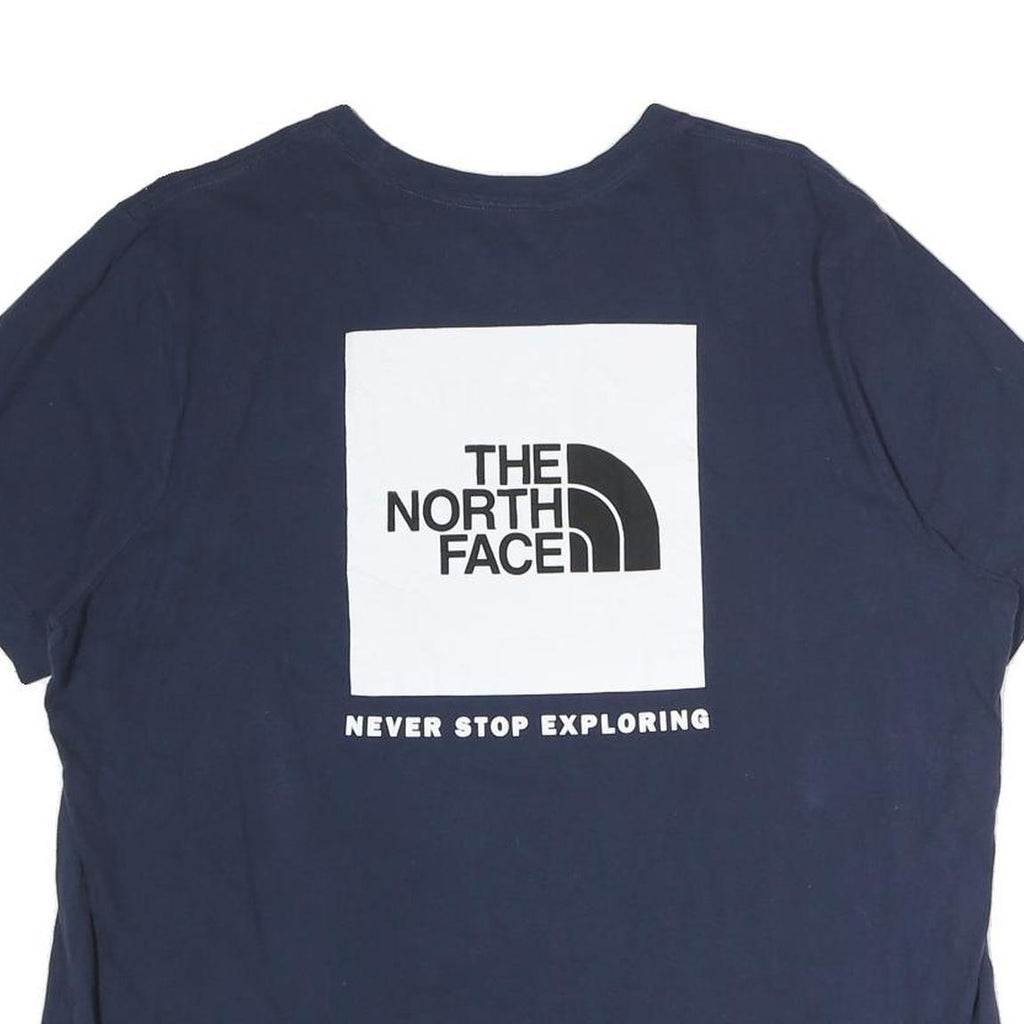 THE NORTH FACE Womens Blue Graphic T-Shirt XL Short Sleeve Crew Neck Logo Print