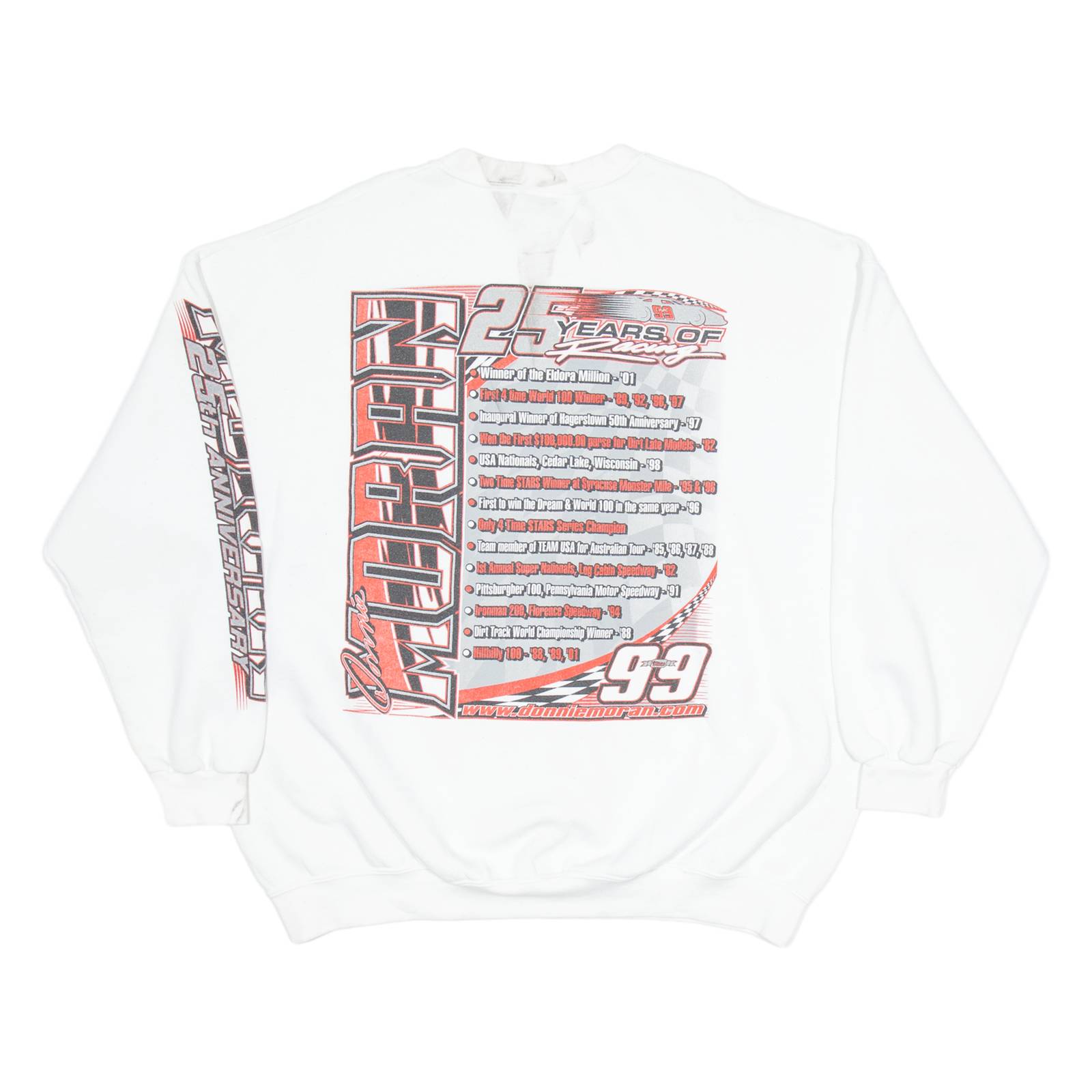 LEE Moran 99 25 Years Of Racing Mens Sweatshirt White USA 2XL