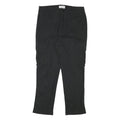 PIER ONE Mens Black Slim Cargo Cotton Blend Trousers W32 L27 Zip Pockets
