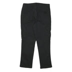 PIER ONE Mens Black Slim Cargo Cotton Blend Trousers W32 L27 Zip Pockets
