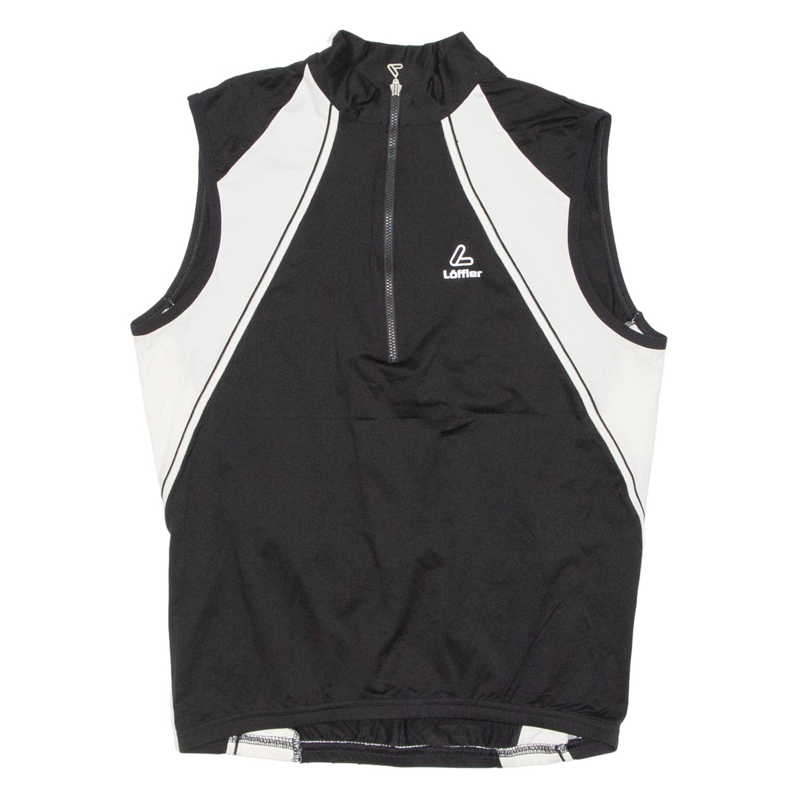 Cycling Mens Jersey Black Sleeveless 1/2 Zip M