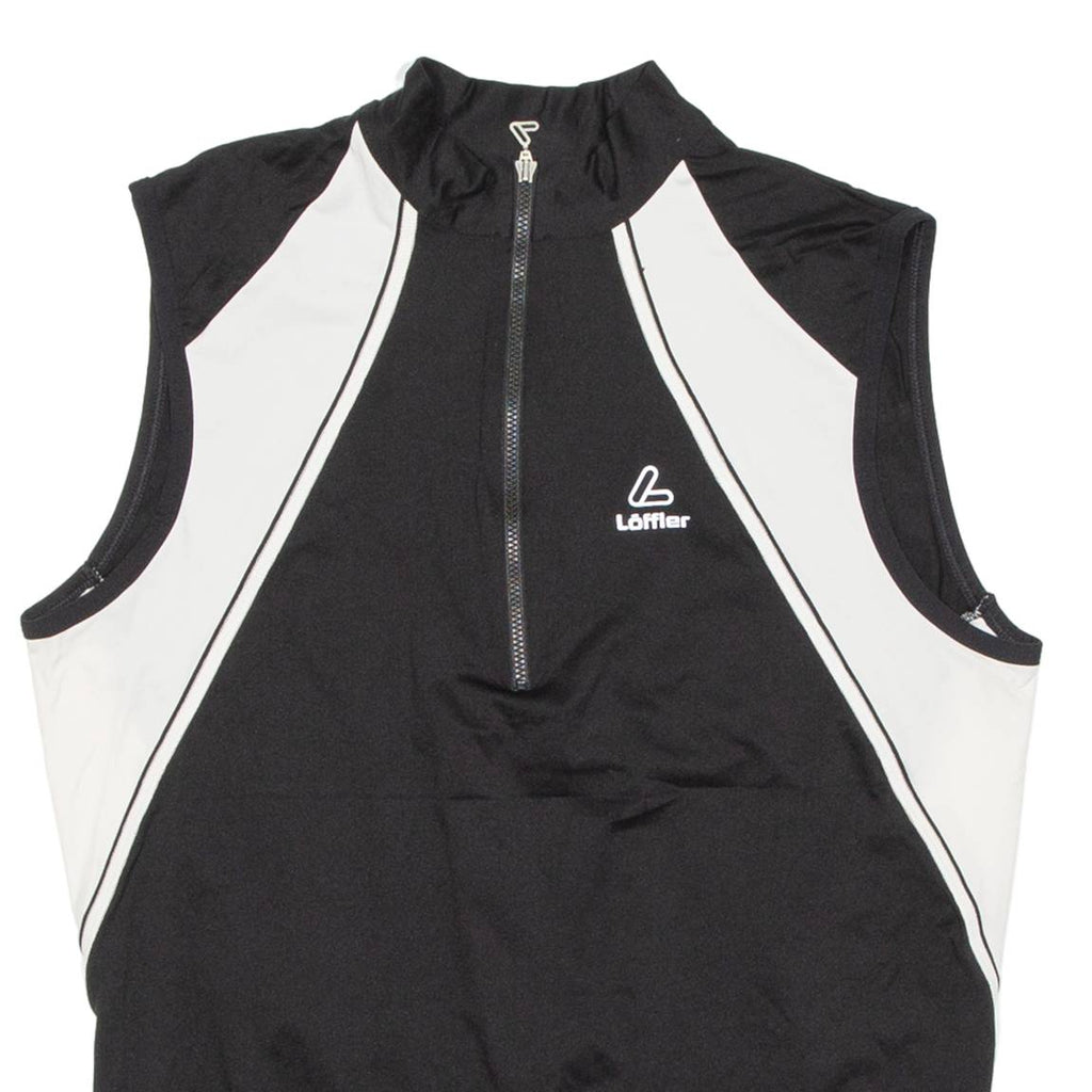 Cycling Mens Jersey Black Sleeveless 1/2 Zip M