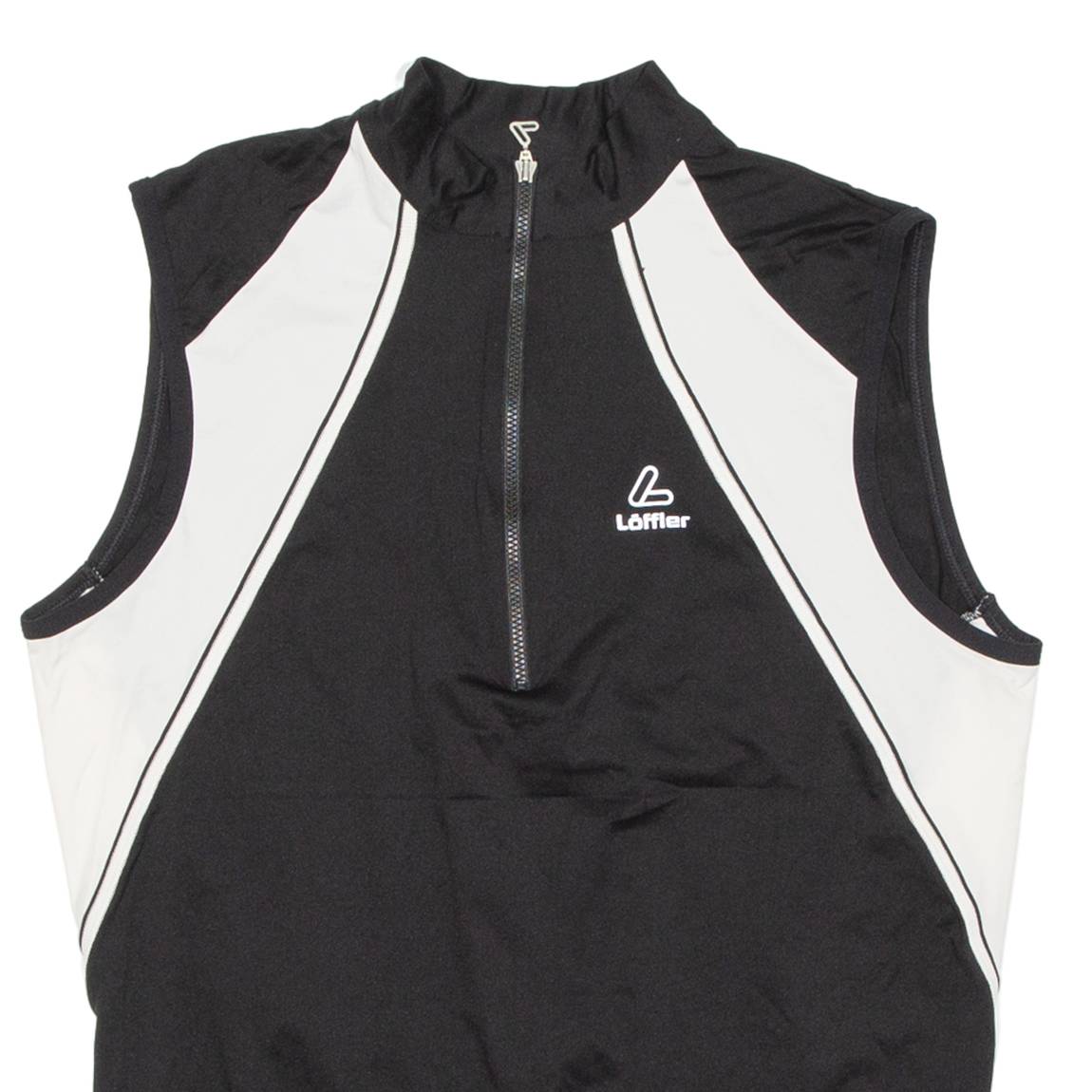 Cycling Mens Jersey Black Sleeveless 1/2 Zip M