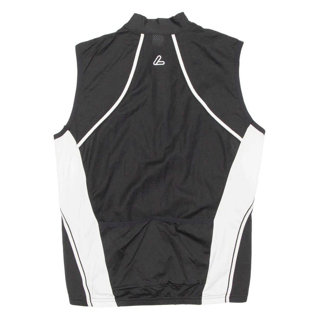 Cycling Mens Jersey Black Sleeveless 1/2 Zip M
