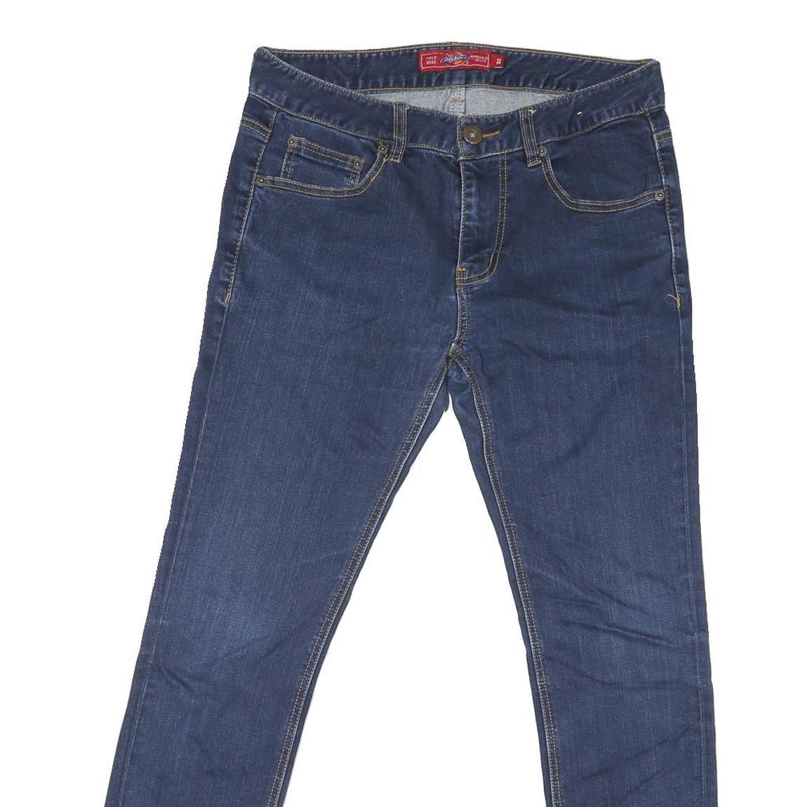 DICKIES Mens Jeans Blue Regular Skinny Denim W32 L28 Zip Cotton Blend