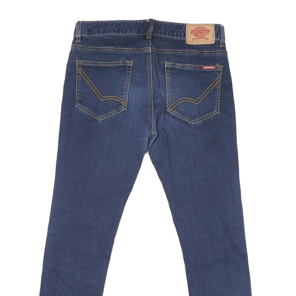 DICKIES Mens Jeans Blue Regular Skinny Denim W32 L28 Zip Cotton Blend