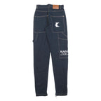 KARL KANI Womens Blue Denim Slim Skinny Cotton Blend Rinse W25 L32 Zip Pocket