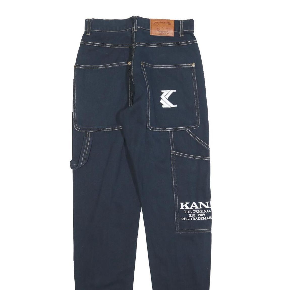 KARL KANI Womens Blue Denim Slim Skinny Cotton Blend Rinse W25 L32 Zip Pocket