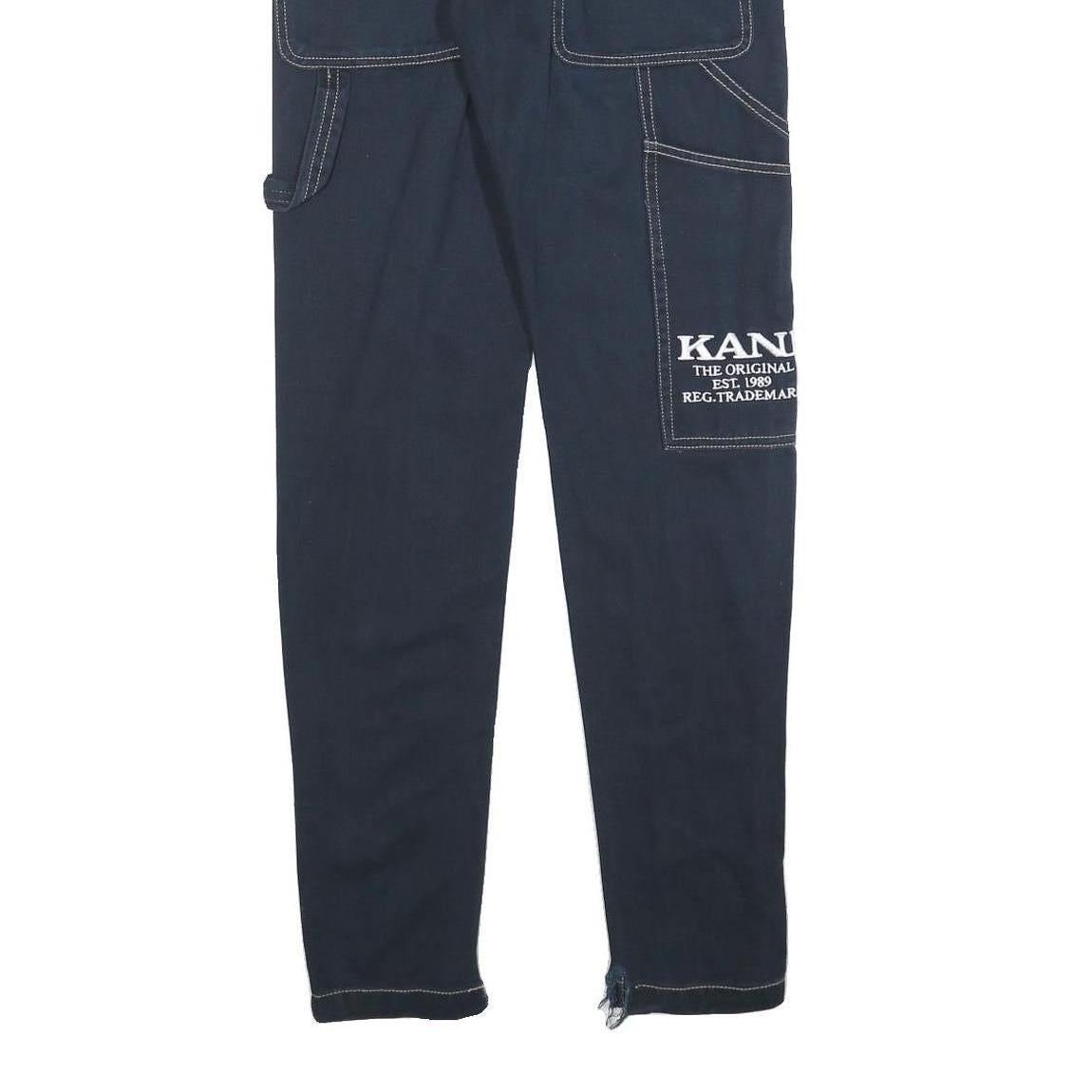 KARL KANI Womens Blue Denim Slim Skinny Cotton Blend Rinse W25 L32 Zip Pocket