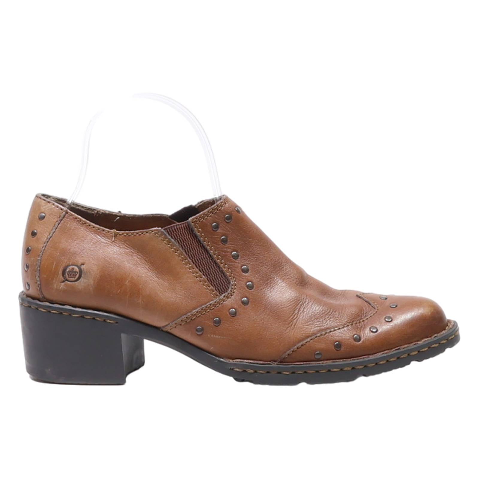 BORN Block Heels Brown Leather Womens UK 5