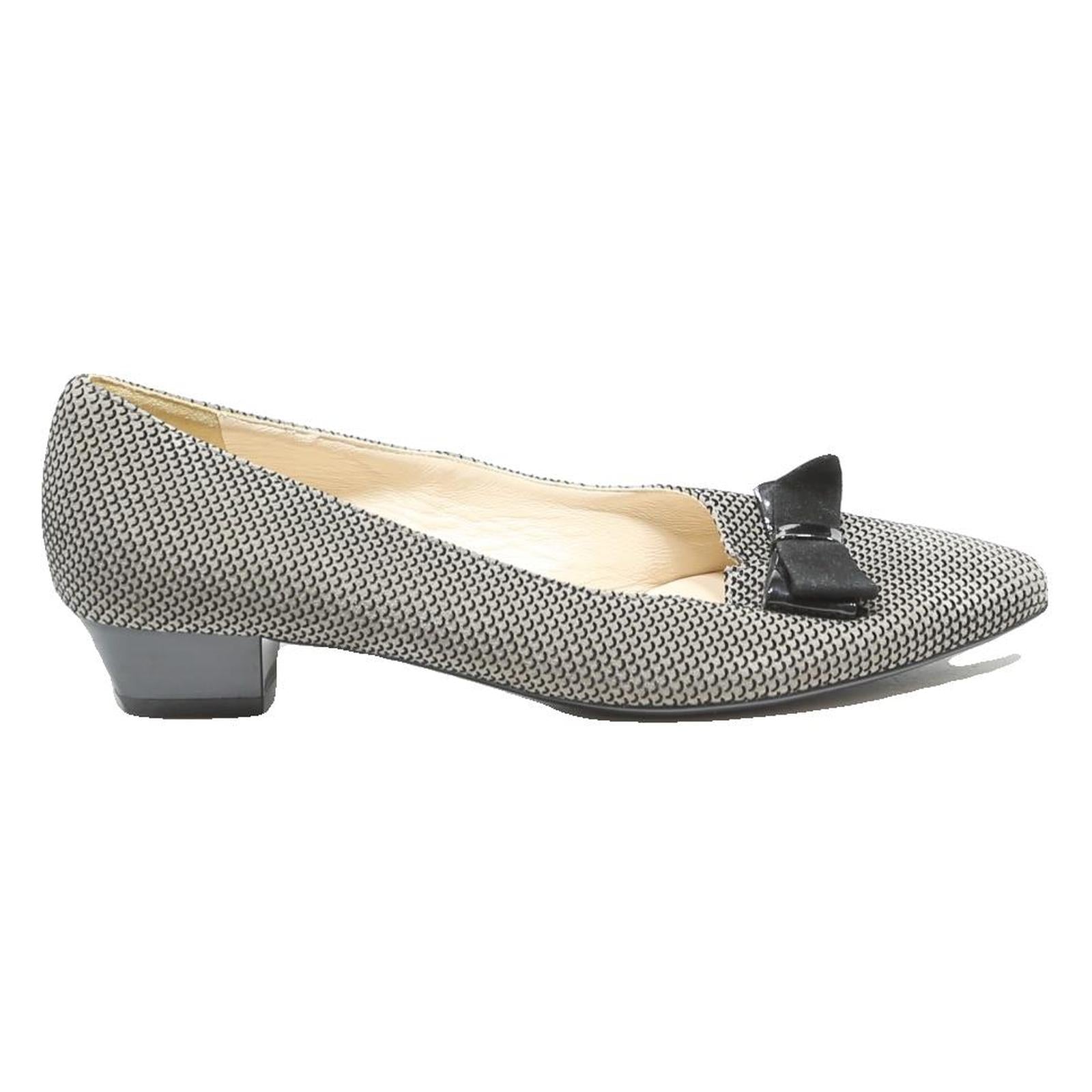 PETER KAISER Womens Low Heel Court Shoes Black & White Synthetic UK 7 Elegant