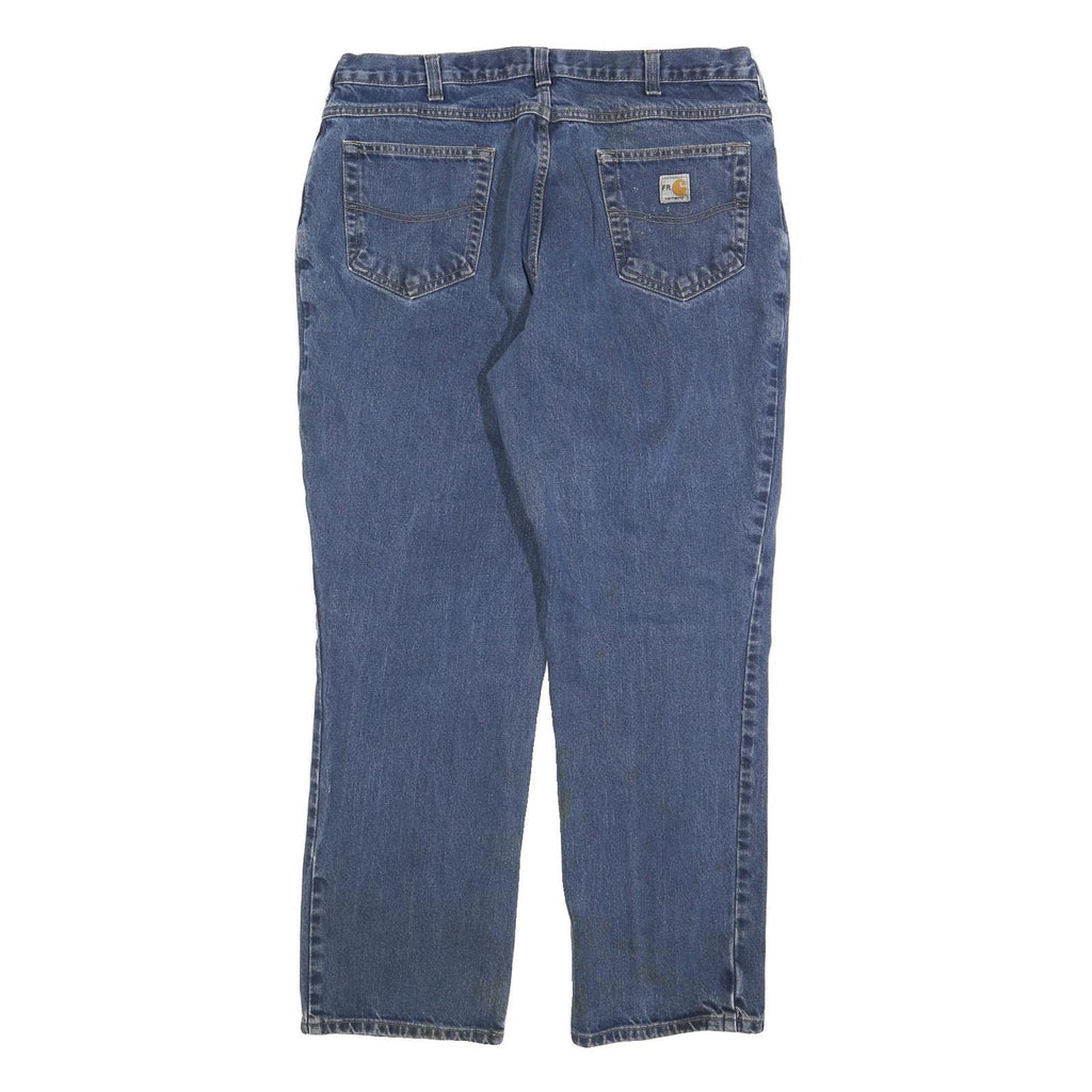 CARHARTT Mens Regular Fit Blue Denim Jeans W38 L32 Classic Cotton Blend Zip
