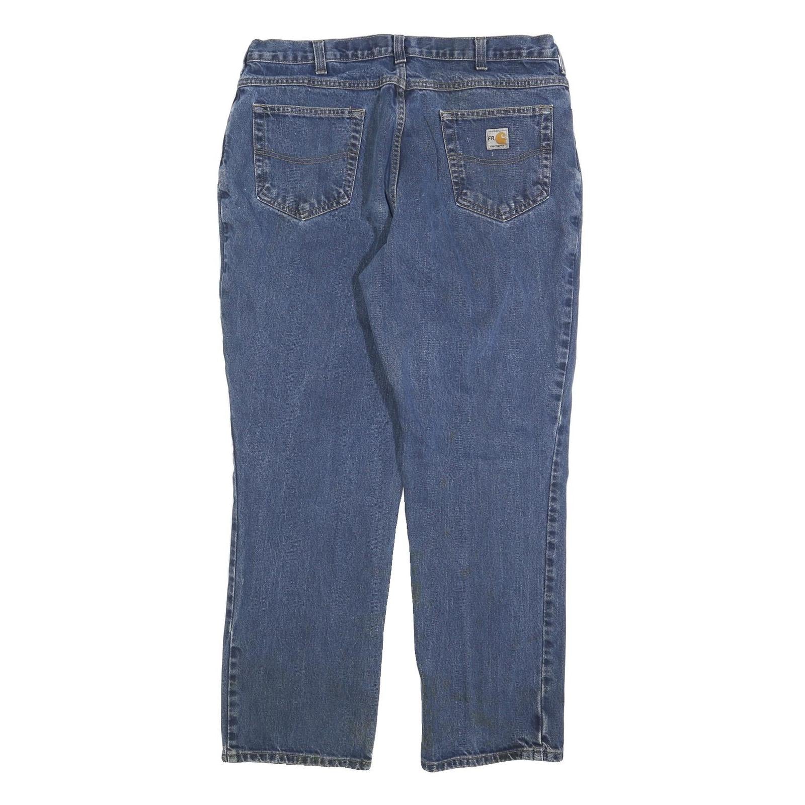 CARHARTT Mens Regular Fit Blue Denim Jeans W38 L32 Classic Cotton Blend Zip