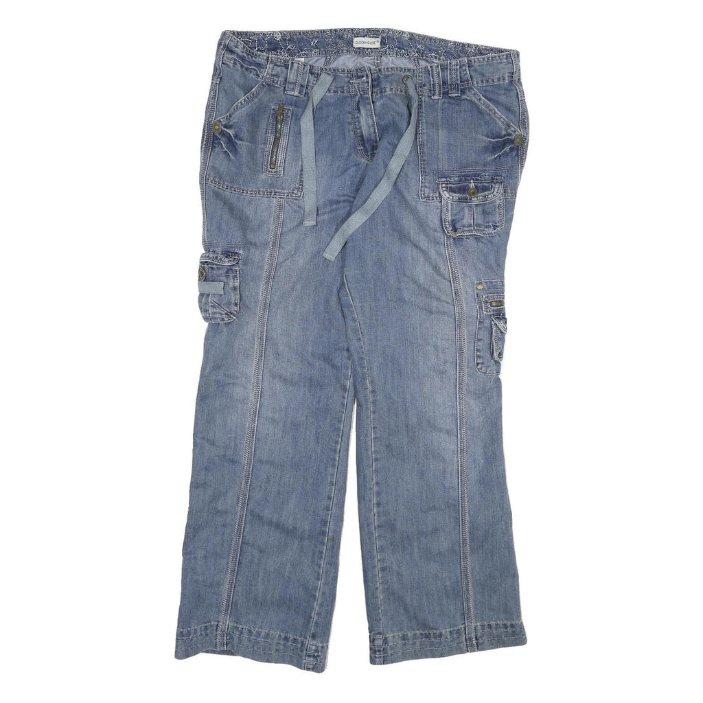 CLOCKHOUSE Womens Relaxed Blue Denim Medium Jeans W38 L32 Casual Cargo Pockets
