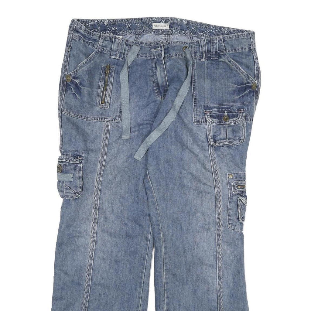 CLOCKHOUSE Womens Relaxed Blue Denim Medium Jeans W38 L32 Casual Cargo Pockets