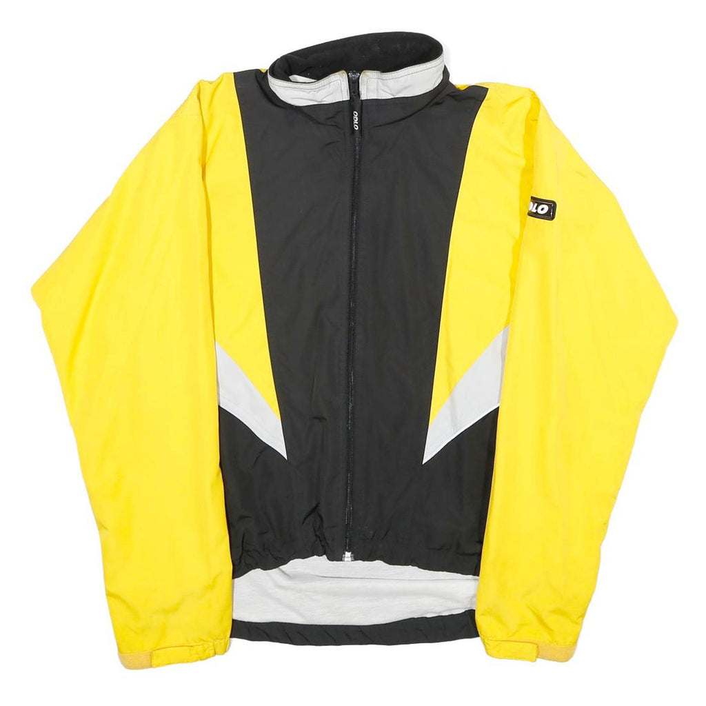 ODLO Mens Yellow & Black Outdoor Jacket M Polyester Zip Reflective Sportwear