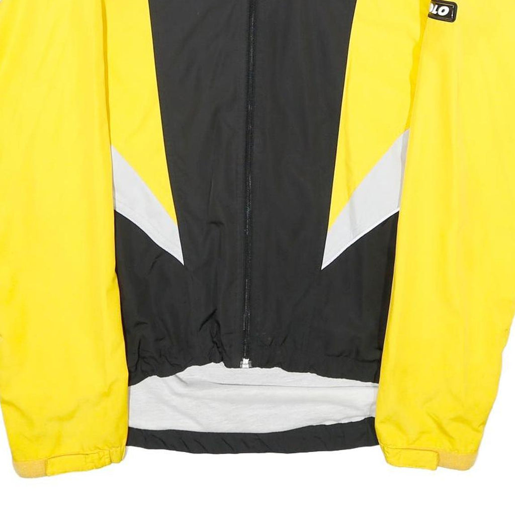 ODLO Mens Yellow & Black Outdoor Jacket M Polyester Zip Reflective Sportwear