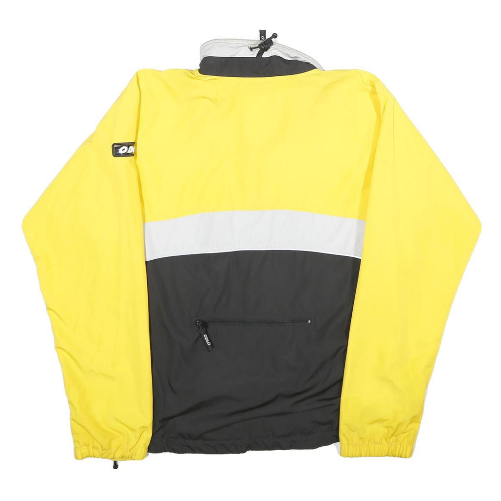 ODLO Mens Yellow & Black Outdoor Jacket M Polyester Zip Reflective Sportwear